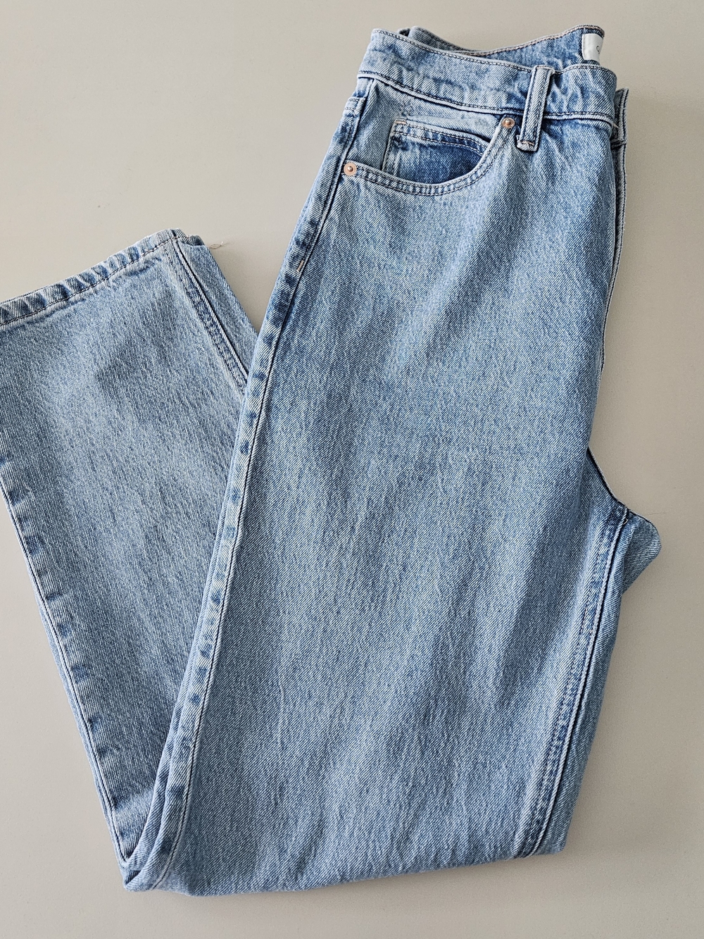 OAK + FORT Light Blue Straight Leg Jeans